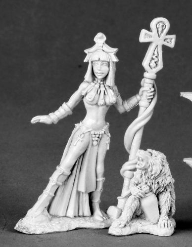 Reaper Miniatures Egyptian Priestess and Baboon 03506 Dark Heaven Unpainted Mini
