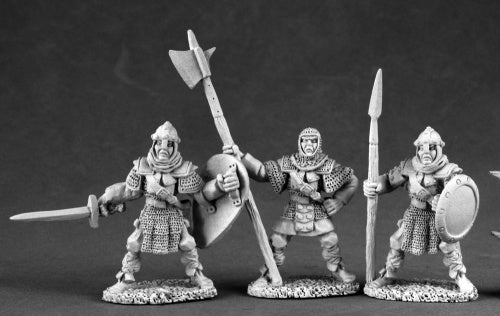 Reaper Miniatures Men At Arms (3 Pieces) #03509 Dark Heaven Unpainted Metal
