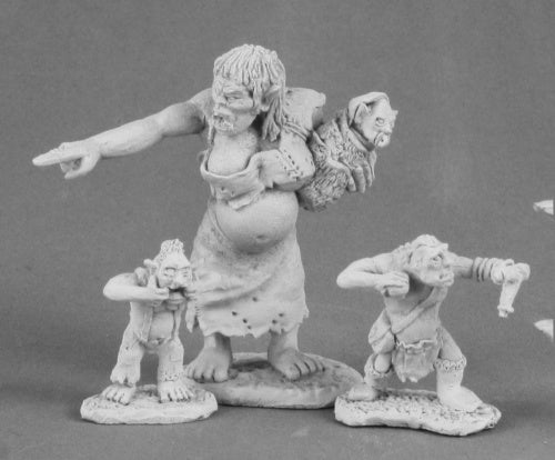 Reaper Miniatures Unpainted Dungeon Tribes Orc Matron & Brood 03511 Dark Heaven
