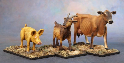 Reaper Miniatures Goat Pig Cow #03719 Dark Heaven Legends Unpainted Mini Figure