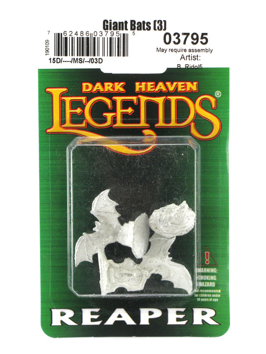 Reaper Miniatures Giant Bats (3) #03795 Dark Heaven Legends Unpainted Metal Mini