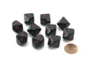 Pack of 10 Tens D10 (00-90) 16mm Opaque Dice - Black with Red Numbers