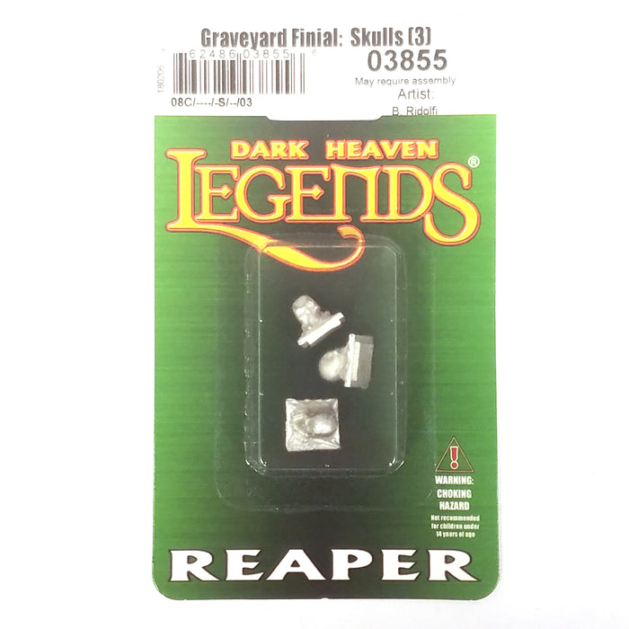 Reaper Miniatures Graveyard Finial - Skull (3) 03855 Dark Heaven Unpainted Metal