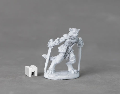 Reaper Miniatures Shadoweyes, Catfolk Rogue #03894 Dark Heaven Unpainted Metal