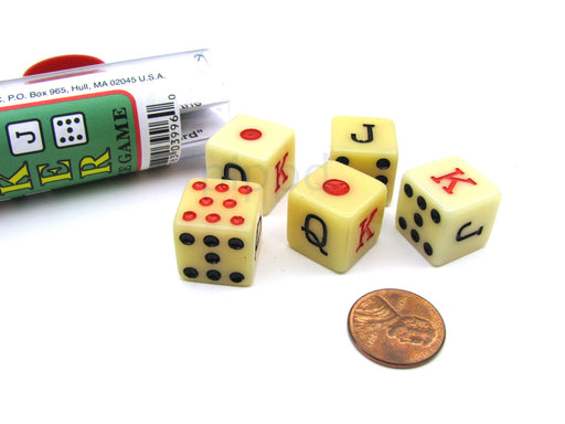 Spanish Poker Dice Game with 5 Dice Travel Tube and Gaming Instructions
