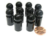 Set of 10 Ball Pawns 30mm Peg Pieces for Board Game Play - Black