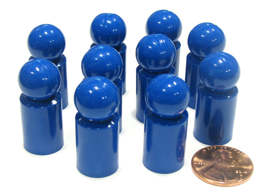 Set of 10 Ball Pawns 30mm Peg Pieces for Board Game Play - Blue