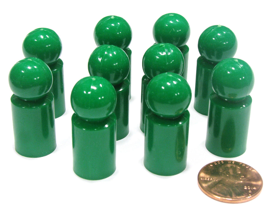 Set of 10 Ball Pawns 30mm Peg Pieces for Board Game Play - Green
