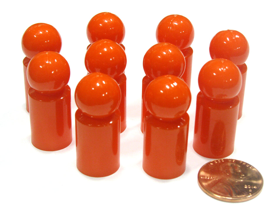 Set of 10 Ball Pawns 30mm Peg Pieces for Board Game Play - Orange