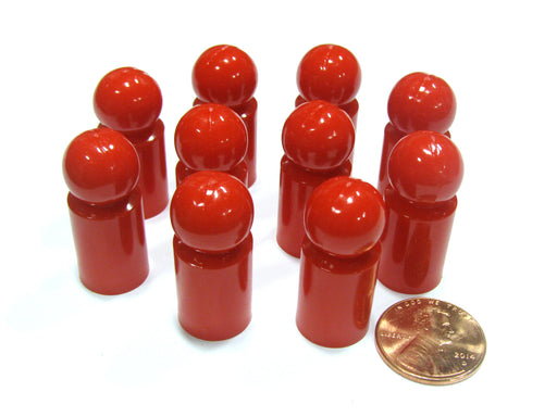 Set of 10 Ball Pawns 30mm Peg Pieces for Board Game Play - Red