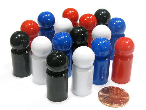 Set of 16 Ball Pawn 30mm - 4 Each of Black Blue White Red