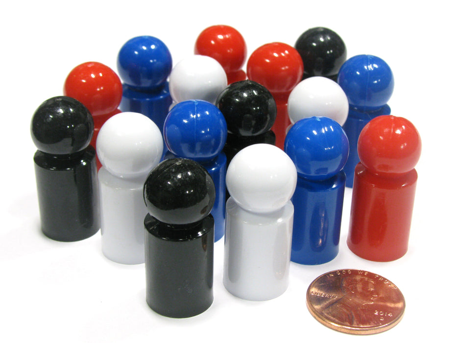 Set of 16 Ball Pawn 30mm - 4 Each of Black Blue White Red