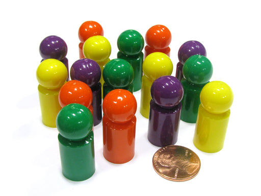 Set of 16 Ball Pawn 30mm - 4 Each of Purple Orange Green Yellow