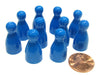 Set of 10 Halma 25mm Pawns Pawn Peg Pegs Board Game Play Pieces - Blue