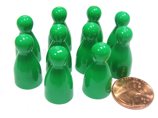 Set of 10 Halma 25mm Pawns Pawn Peg Pegs Board Game Play Pieces - Green