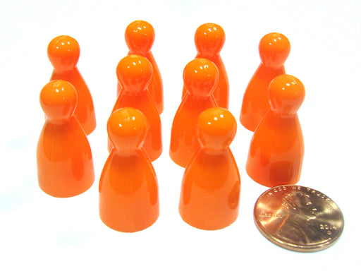 Set of 10 Halma 25mm Pawns Pawn Peg Pegs Board Game Play Pieces - Orange