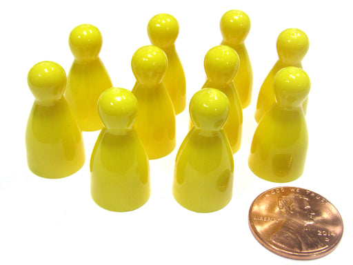 Set of 10 Halma 25mm Pawns Pawn Peg Pegs Board Game Play Pieces - Yellow