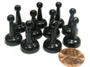 Set of 10 Standard Pawns 25mm Peg Pieces for Board Game Play - Black