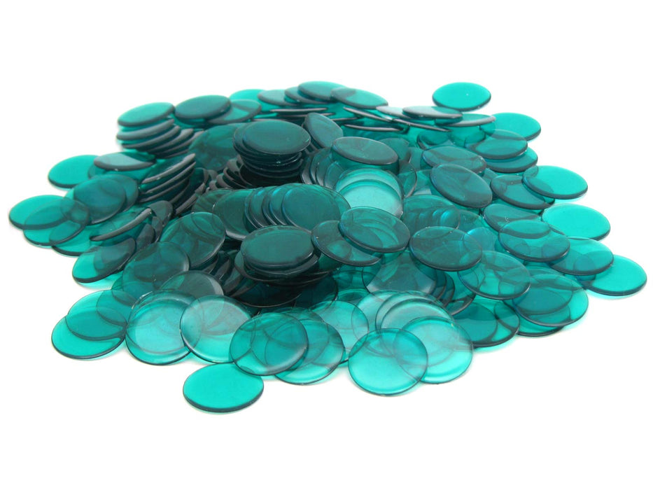 Bag of 250 Plastic 19mm Round Sorting Chip Gaming Accessory - Green