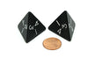 Pack of 2 D4 Opaque Jumbo Dice - Black with White Numbers