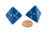 Pack of 2 D4 Opaque Jumbo Dice - Blue with White Numbers