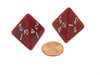 Pack of 2 D4 Opaque Jumbo Dice - Red with White Numbers