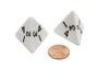 Pack of 2 D4 Opaque Jumbo Dice - White with Black Numbers