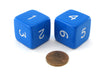 Pack of 2 D6 Opaque Jumbo Dice - Blue with White Numbers
