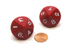 Pack of 2 D10 Opaque Jumbo Dice - Red with White Numbers