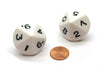 Pack of 2 D10 Opaque Jumbo Dice - White with Black Numbers