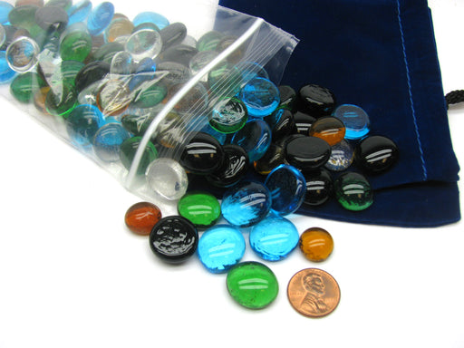Bag of 100 Life Stones Game Markers - Assorted Colors with Storage Bag