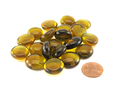 Pack of 20 Life Stone Gaming Glass Stones - Amber