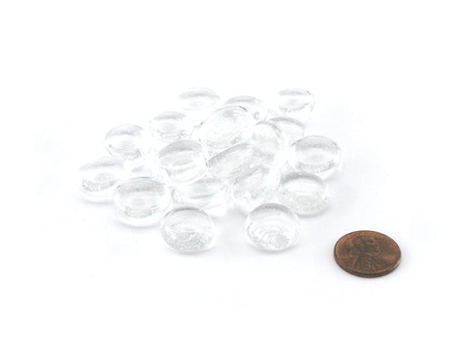Pack of 20 Life Stone Gaming Glass Stones - Clear