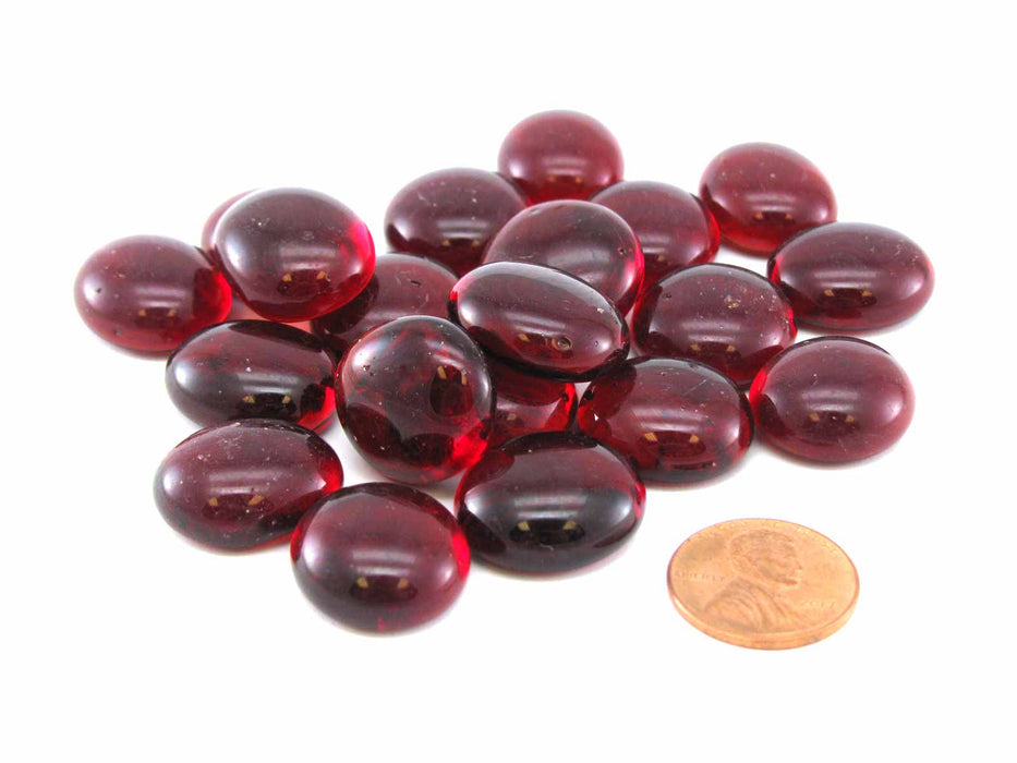 Pack of 20 Life Stone Gaming Glass Stones - Red