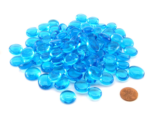 Pack of 100 Life Stone Gaming Glass Stones - Blue