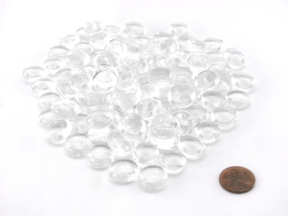 Pack of 100 Life Stone Gaming Glass Stones - Clear