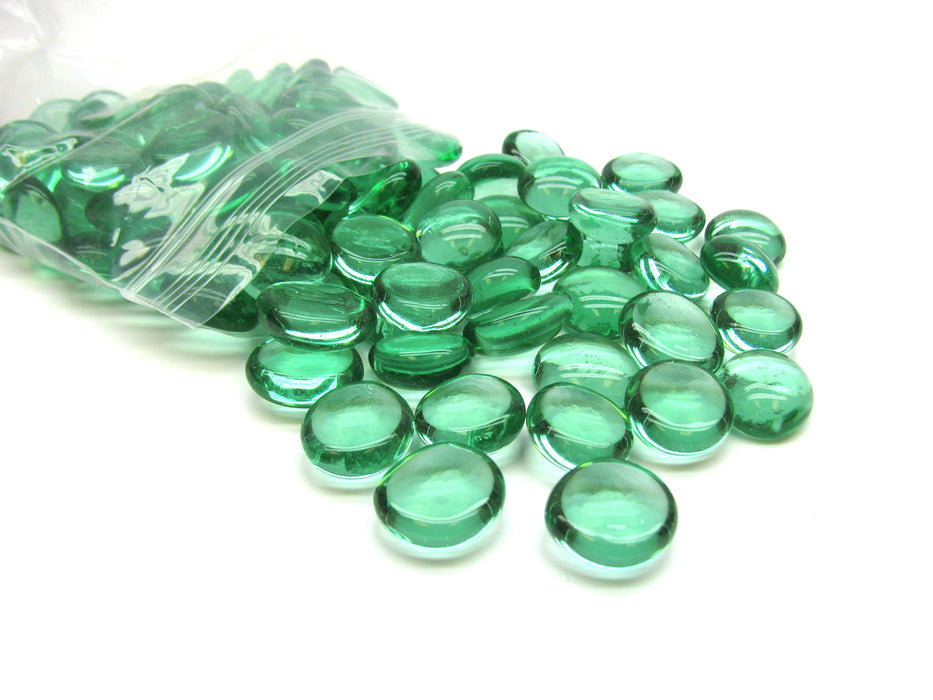 Pack of 100 Life Stone Gaming Glass Stones - Emerald