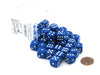 Case of 36 Deluxe Opaque Small 12mm Round Edge Dice - Blue with White Pips