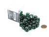 Case of 36 Deluxe Transparent Small 12mm Round Edge Dice - Green with White Pips