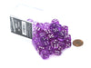 Case of 36 Deluxe Transparent Small 12mm Round Edge Dice - Purple with White