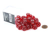 Case of 36 Deluxe Transparent Small 12mm Round Edge Dice - Red with White Pips