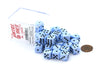 Case of 36 Deluxe Swirl Small 12mm Round Edge Dice - Blue with Black Pips