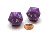 Pack of 2 D20 Opaque 29mm Jumbo Dice - Purple with White Numbers