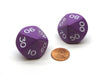 Pack of 2 Tens D10 Opaque Jumbo Dice - Purple with White