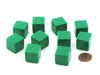 Pack of 10 Blank 19mm Dice Cubes - Green