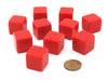 Pack of 10 Blank 19mm Dice Cubes - Red