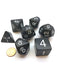 Jumbo Polyhedral 7-Die Dice Set 23mm-29mm- Black with White Numbers