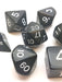 Jumbo Polyhedral 7-Die Dice Set 23mm-29mm- Black with White Numbers