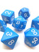 Jumbo Polyhedral 7-Die Dice Set 23mm-29mm - Blue with White Numbers