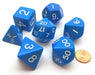 Jumbo Polyhedral 7-Die Dice Set 23mm-29mm - Blue with White Numbers